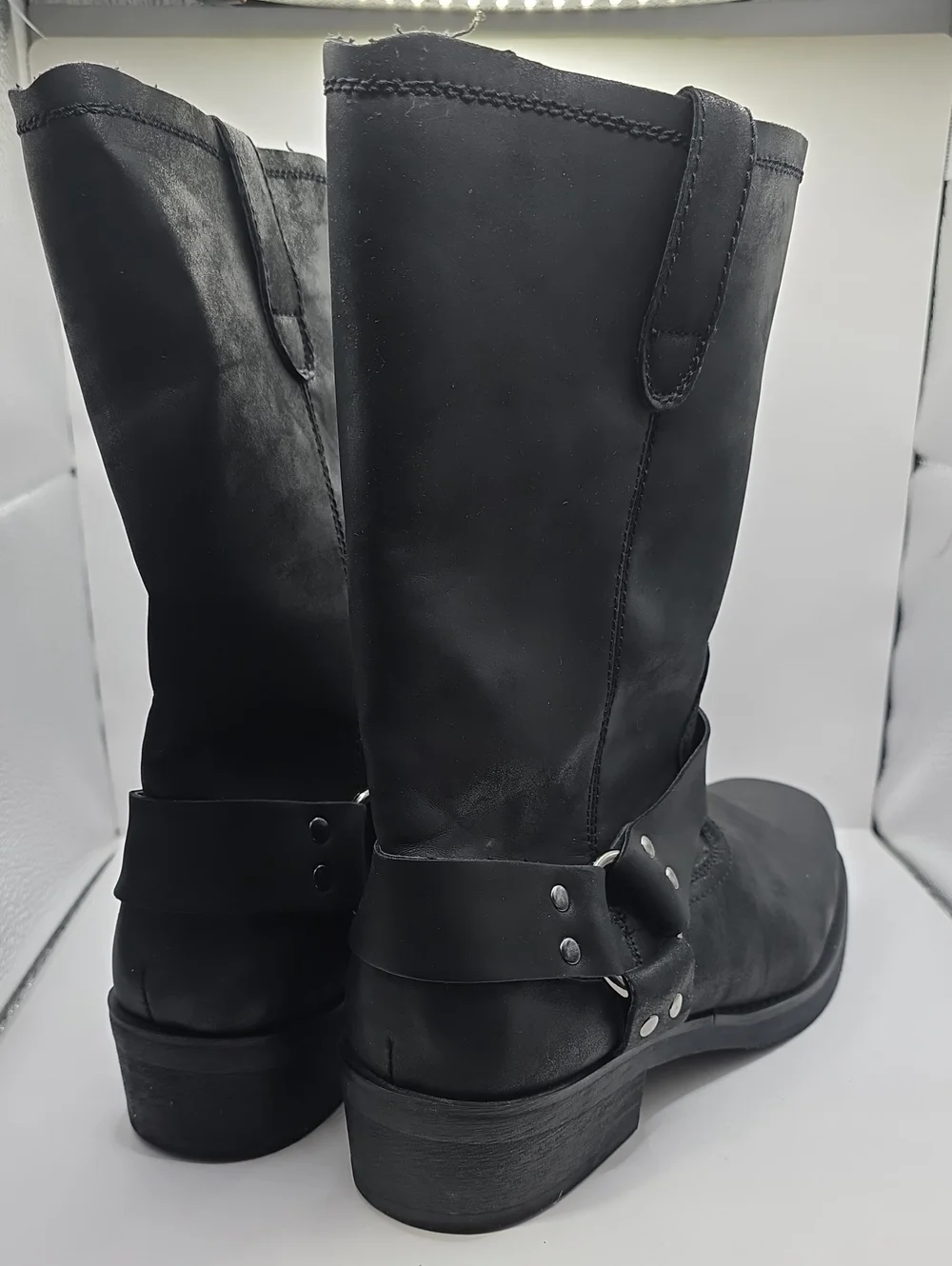 ID REQUIRED MEN'S FASHION BIKER BOOTS WORK TOUGH DRESS SIZE 11M